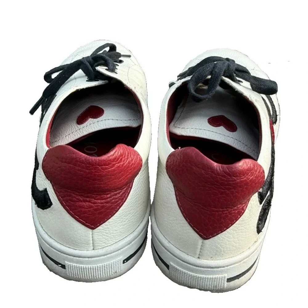 Brighton Love Me White Leather Sneakers Heart Size 7 M